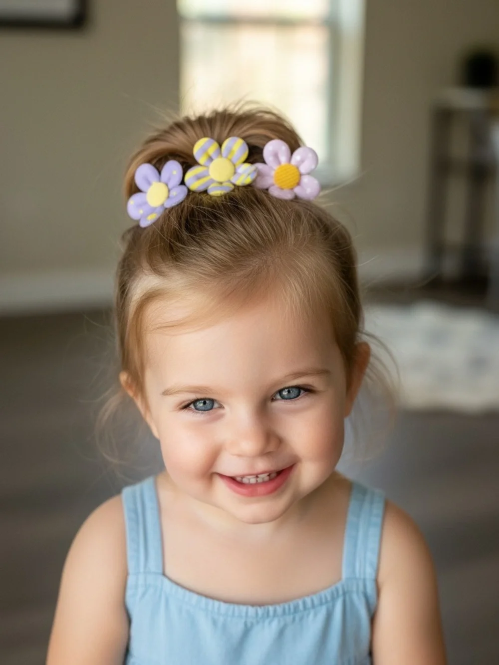 Flower Clip Set - Pastel Purple & Yellow Kids Hair Accessories